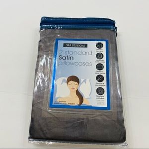 2 standard satin pillowcase grey
